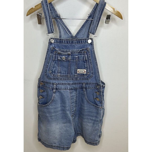 Lana Roux 90s Denim‎ Twill Romper Short Overalls, Small - Picture 2 of 10